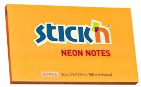 Notes samoprzylepny. Neon pomarańczowy. - tantis.pl