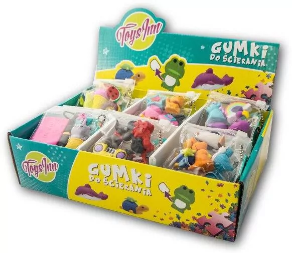 Gumki do ścierania, 4 sztuki w zestawie. Mix wzorów - tantis.pl