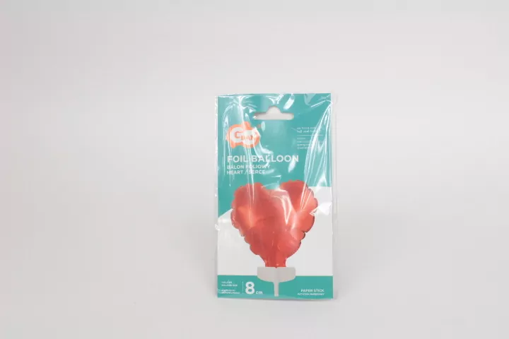 GoDan. Balon foliowy. Serce na patyczku, czerwone 8cm - tantis.pl