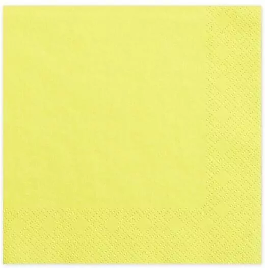 Serwetki papierowe żółte 33 cm, 20 sztuk - tantis.pl