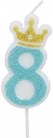 Świeczka 8 niebieska 6,8cm PARTY GO - tantis.pl