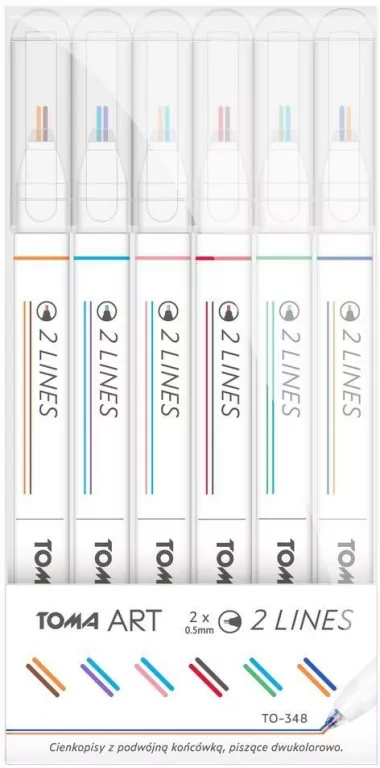 Cienkopis 2 Lines. 6 kolorów - tantis.pl