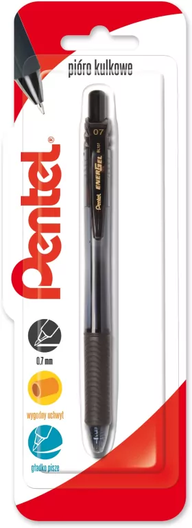 Pióro kulkowe 0,7 mm, EnerGel BL107 czarny 1 szt. - tantis.pl