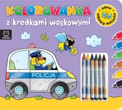 Kolorowanka z kredkami woskowymi. Udane zabawy malucha