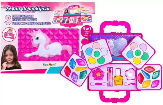 Zestaw do makijażu. Walizka z Jednorożcem