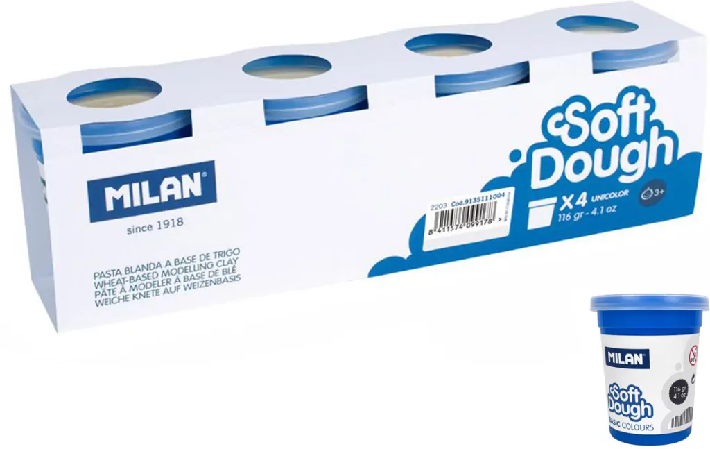 Ciastolina Basic 116g. Biała 4 słoiczki - tantis.pl