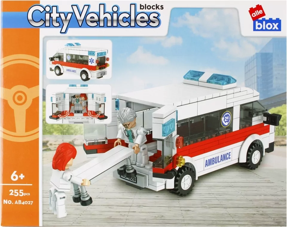 Klocki konstrukcyjne 255 elementów City Ambulans - tantis.pl