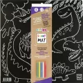 Mata czarna + kreda Dinozaury Funny Mat STRIGO - tantis.pl