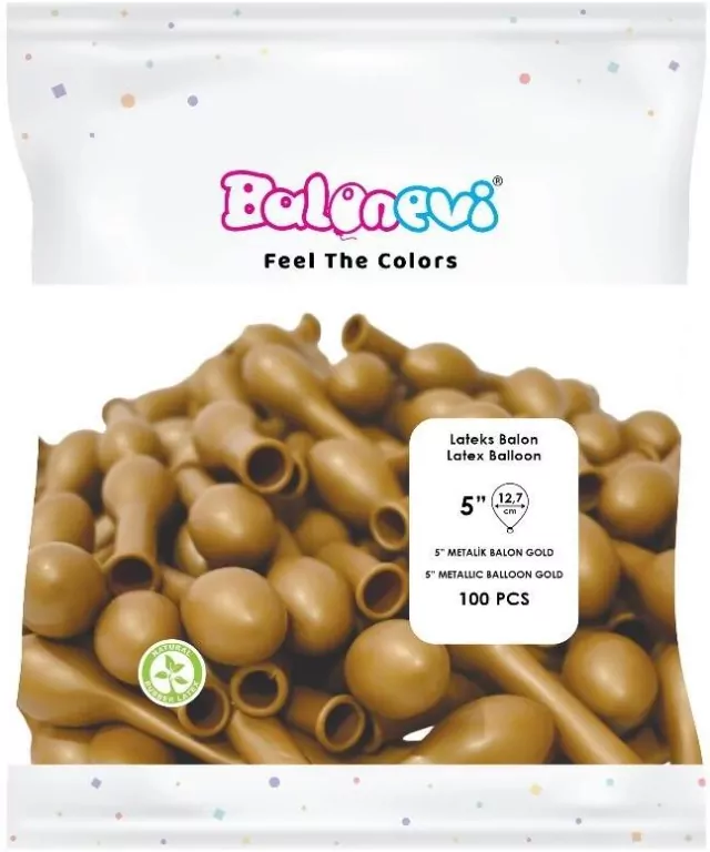 Balony lateksowe Metallic złote 12cm - tantis.pl