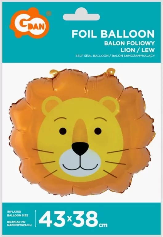 Balon foliowy. Lew 43x38cm - tantis.pl