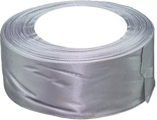 Wstążka satynowa srebrna, 50mmx32m - tantis.pl