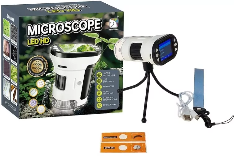 Mikroskop LED z USB powiększenie do 1000 razy - tantis.pl