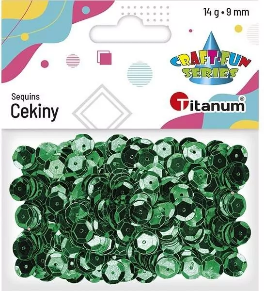 Cekiny okrągłe. Zielone metaliczne 9mm - tantis.pl