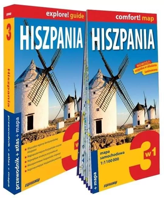 Explore!guide Hiszpania 3w1: przewodnik + atlas - tantis.pl