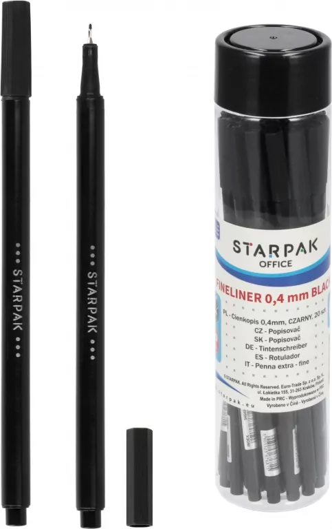 Cienkopis 0.4 czarny 1szt - tantis.pl