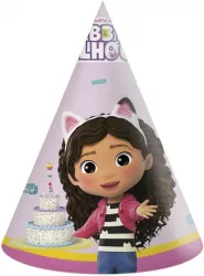 Czapeczki papierowe. Gabby's Dollhouse 6 sztuk