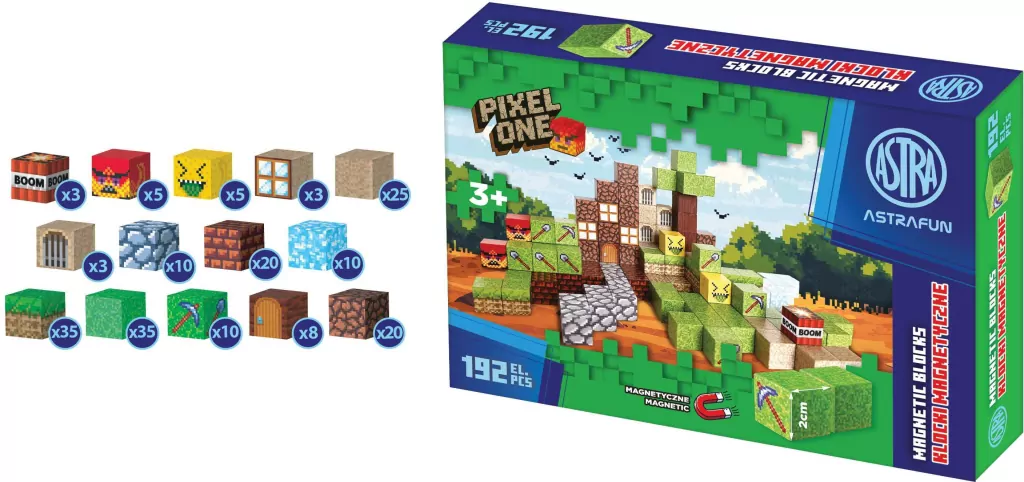 Zestaw klocków magnetycznych Astrafun Pixel One Farma 192 szt. - tantis.pl