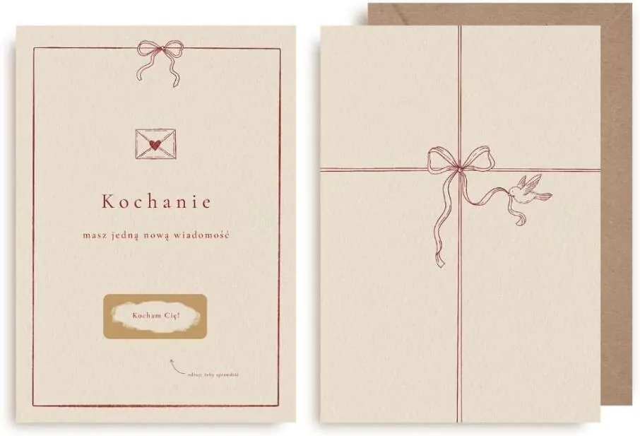 Kartka zdrapka - Kochanie, kocham Cię - tantis.pl