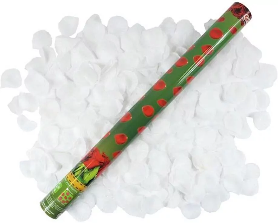 Konfetti pneumatyczne. Płatki róż białe tekstylne - tantis.pl