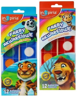 Farby akwarelowe 12 kolorów