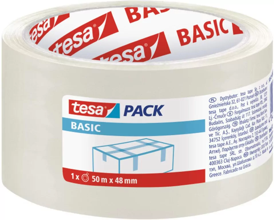 Taśma pakowa Tesapack Basic transparentna 50mx48mm - tantis.pl