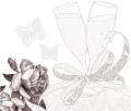 Karnet Swarovski kwadrat CL0106 Ślub kieliszki - tantis.pl
