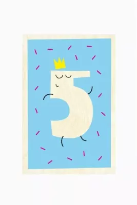 Drewniana kartka urodzinowa - High Five