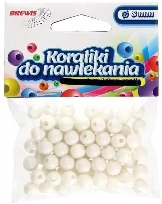 Koraliki do nawlekania białe 8mm 16g - tantis.pl