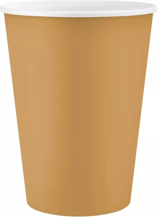 Kubki papierowe jednokolorowe złote, 250ml/ - tantis.pl