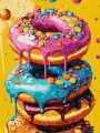 Malowanie po numerach - Pyszne pączki 30x40cm - tantis.pl