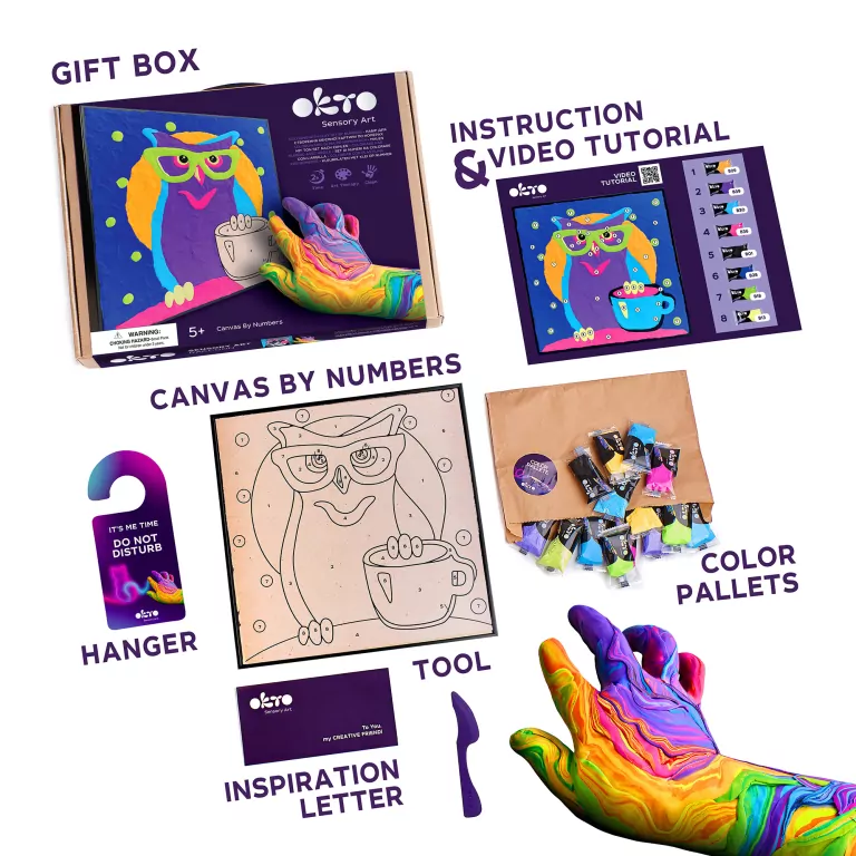 Malowanie po numerach Sowa 29x29cm - tantis.pl