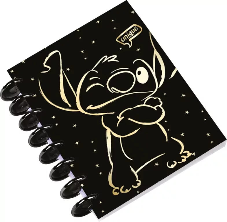 Kołobrulion A5 Disney Gold Stitch big ring 100 kartek wzór 2 - tantis.pl