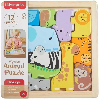 Fisher-Price Zwierzątka Drewniane puzzle Układanka