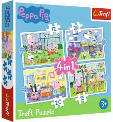 Wspomnienia z wakacji. Peppa Pig. Puzzle 4w1.