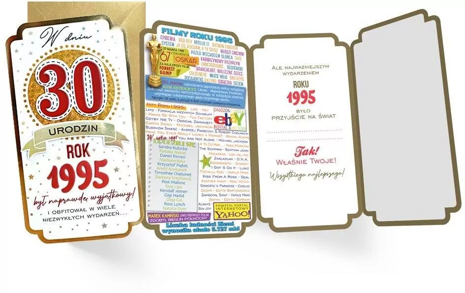 Karnet urodziny 30 - tantis.pl