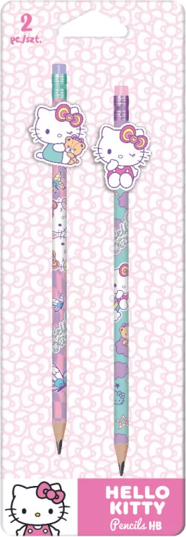 Ołówki z gumową nakładką Hello Kitty wzór 3 Pink blister 2 szt. - tantis.pl