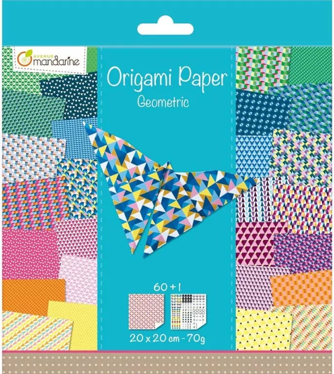 Papier origami 20 x 20 cm. Geometria 60 arkuszy - tantis.pl