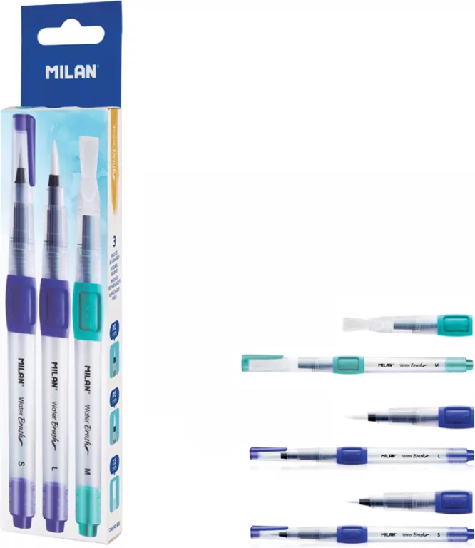 Pędzel wodny mix 3 sztuki MILAN - tantis.pl