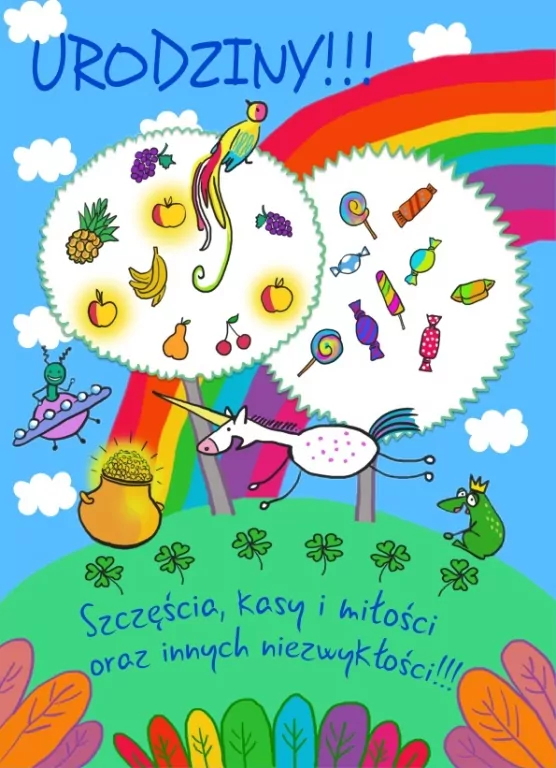 Karnet B6 Urodziny - Tęcza - tantis.pl