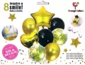Balony foliowy 46cm Zestaw złoto-czarne z gwiazdką - tantis.pl