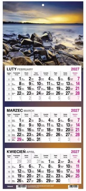 Kalendarz 2027 Trójdzielny Morze - tantis.pl