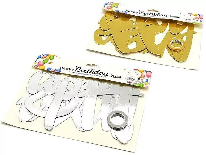 Girlanda urodzinowa Happy birthday 25x20cm MIX - tantis.pl