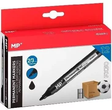 Marker permanentny 2,0/3,0mm czarny (12szt) - tantis.pl