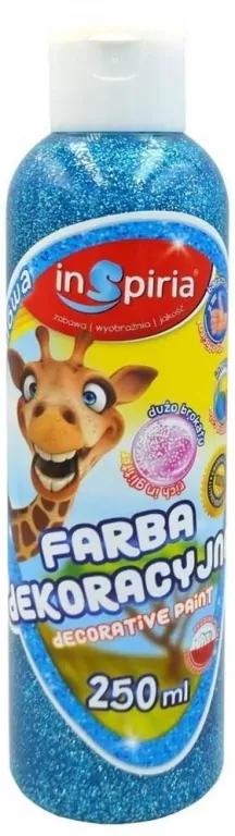 Farba dekoracyjna brokat niebieska 250ml - tantis.pl