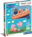 Clementoni. Puzzle 2x20. Super Kolor. Peppa Pig - tantis.pl