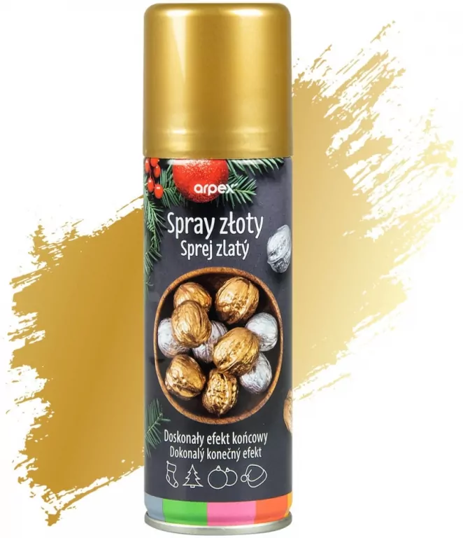 Farba dekoracyjna Złota w aerozolu - tantis.pl