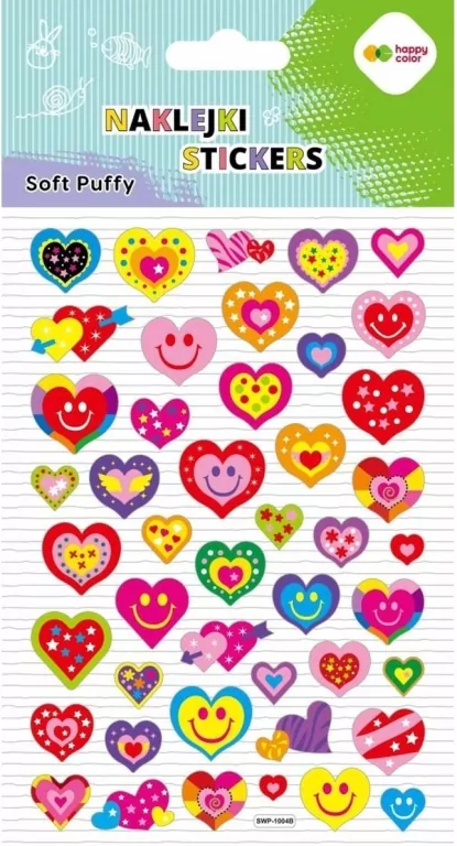 Naklejki 3D Soft Puffy Hearts 110x205 HAPPY COLOR - tantis.pl