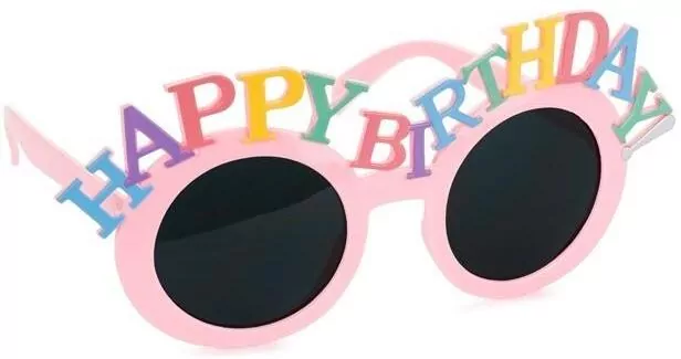 Okulary Happy Birthday 18,5x7,5cm różowe - tantis.pl