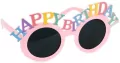 Okulary Happy Birthday 18,5x7,5cm różowe - tantis.pl