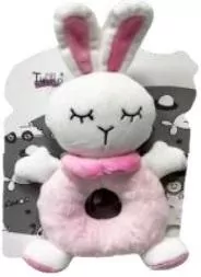 Grzechotka królik różowy 18cm - tantis.pl